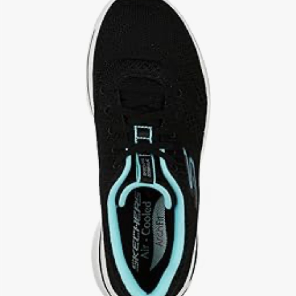 Skechers Women's Black and Aqua Sneakers - Picture 5 of 6